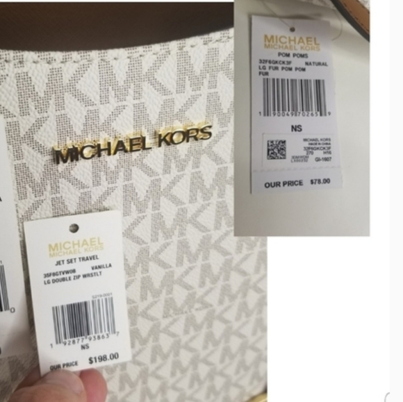 Sold Out Michael Kors 3 Set Matching Shoulder Bag Purse Tote Wallet Pom Designer - Picture 8 of 11